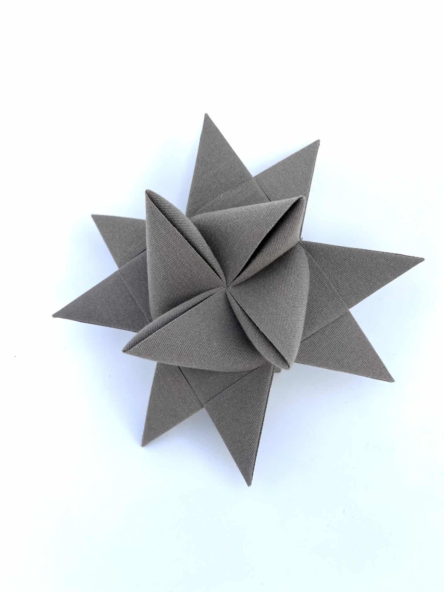 Fröbelstern Taupe 16 cm – Canvas Weihnachtsstern aus Segeltuch für Innenräume