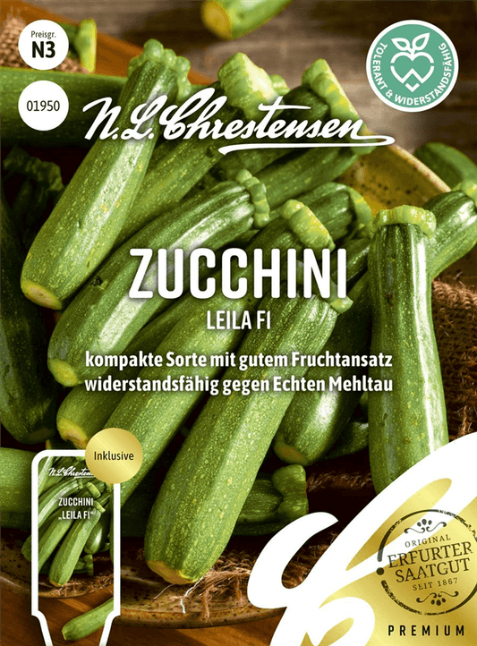 Zucchinisamen 'Leila F1' - Chrestensen - Pflanzen > Saatgut > Gemüsesamen > Zucchinisamen - DerGartenmarkt.de shop.dergartenmarkt.de