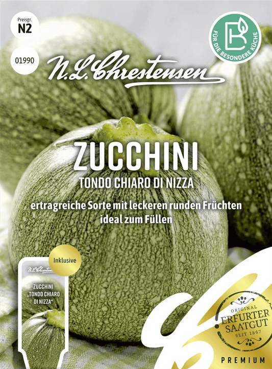 Zucchinisamen 'Tondo chiaro di Nizza' - Chrestensen - Pflanzen > Saatgut > Gemüsesamen > Zucchinisamen - DerGartenmarkt.de shop.dergartenmarkt.de