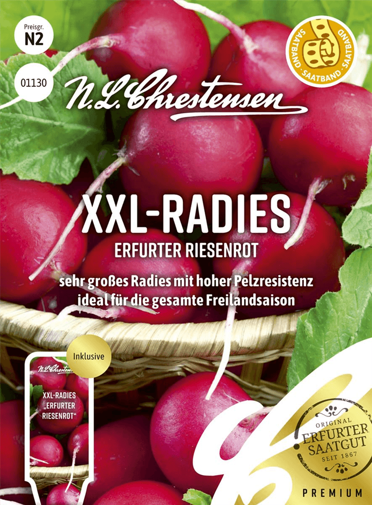 Radieschensamen 'Erfurter Riesenrot' - Chrestensen - Pflanzen > Saatgut > Gemüsesamen > Radieschensamen - DerGartenmarkt.de shop.dergartenmarkt.de