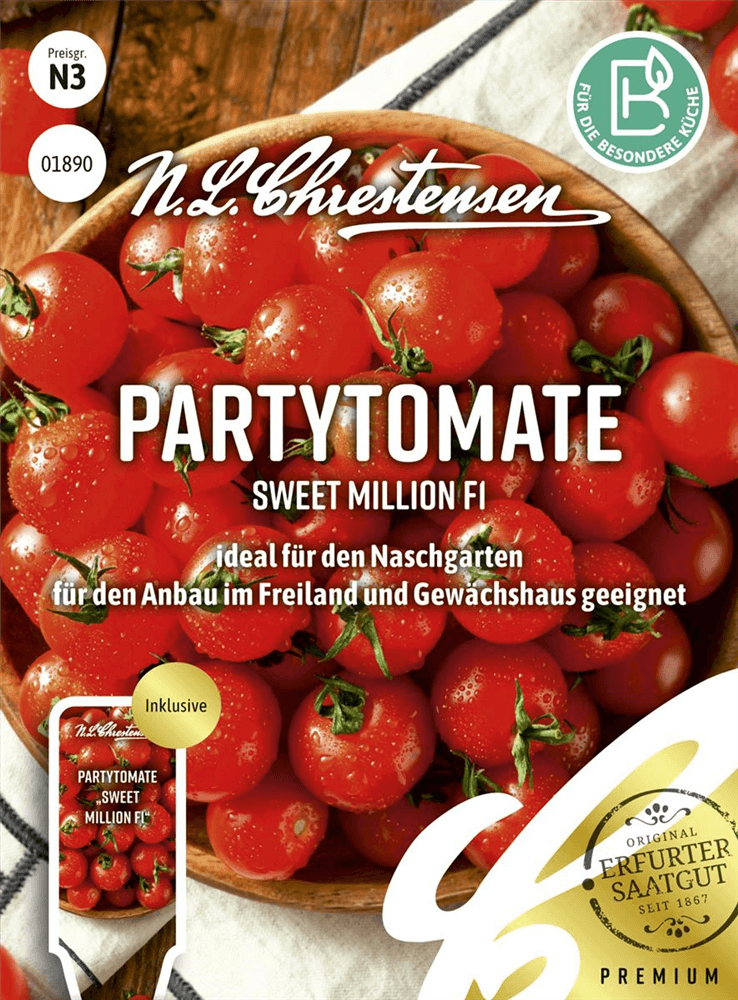 Tomatensamen 'Sweet Million F1' - Chrestensen - Pflanzen > Saatgut > Gemüsesamen > Tomatensamen - DerGartenmarkt.de shop.dergartenmarkt.de