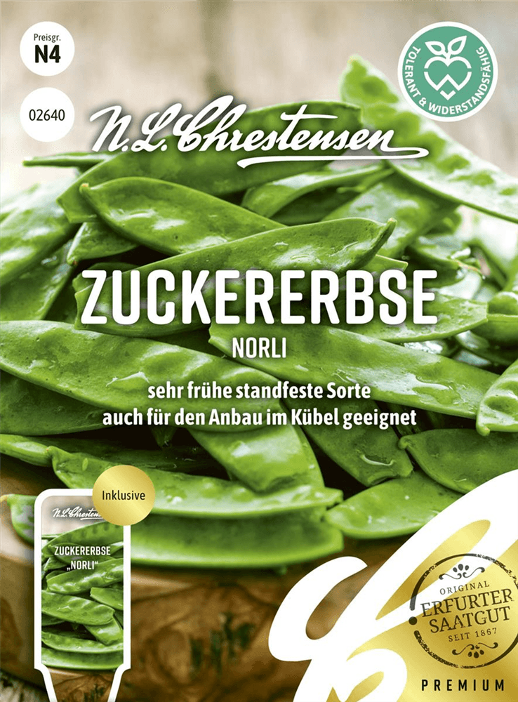 Erbsensamen 'Norli' - Chrestensen - Pflanzen > Saatgut > Gemüsesamen > Erbsensamen - DerGartenmarkt.de shop.dergartenmarkt.de