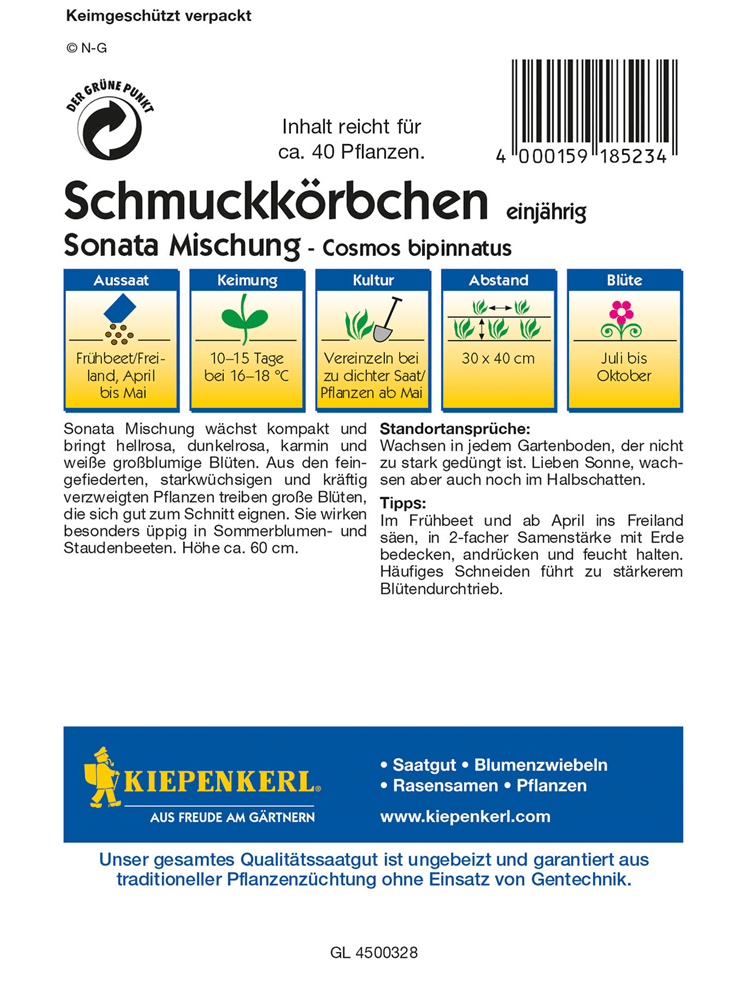 Schmuckkörbchen - Kiepenkerl - Pflanzen > Saatgut > Blumensamen - DerGartenmarkt.de shop.dergartenmarkt.de