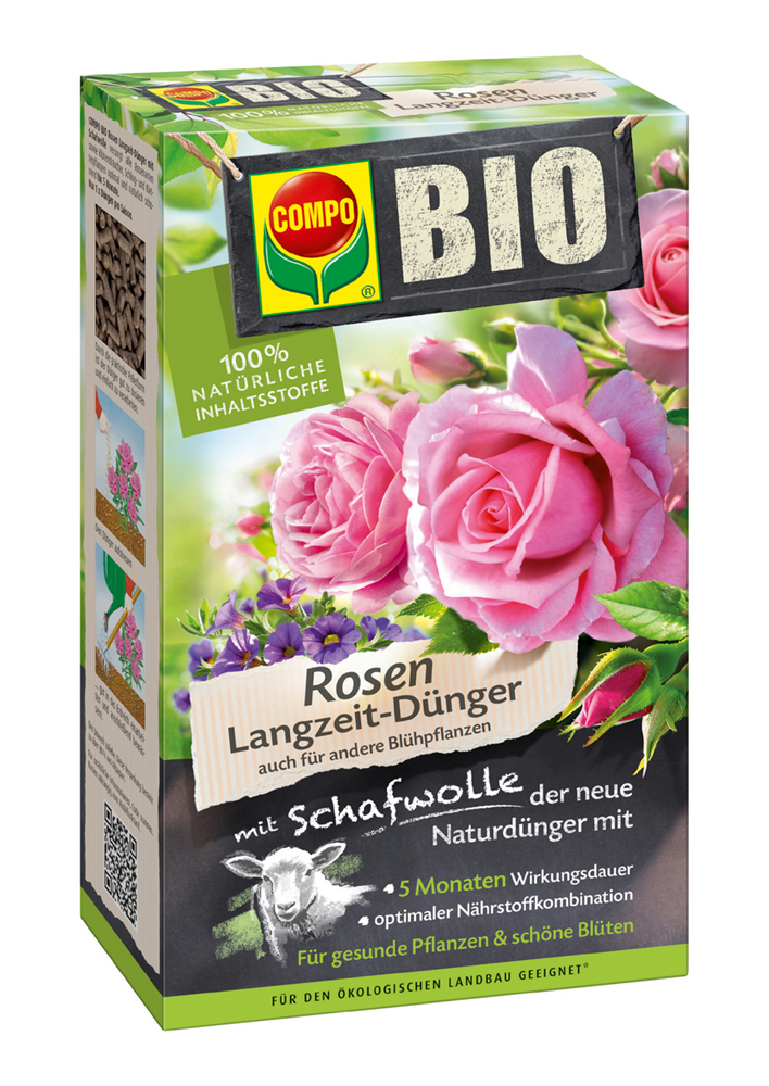 Compo BIO Rosen Langzeit-Dünger mit Schafwolle