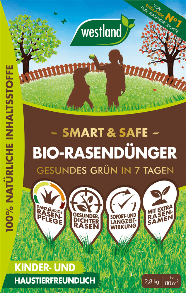 Westland Bio Rasendünger Smart & Safe - Westland - Gartenbedarf > Dünger > Rasendünger - DerGartenmarkt.de shop.dergartenmarkt.de