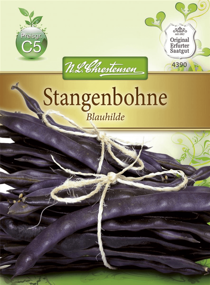 Stangenbohnensamen 'Blauhilde' - Chrestensen - Pflanzen > Saatgut > Gemüsesamen > Bohnensamen - DerGartenmarkt.de shop.dergartenmarkt.de