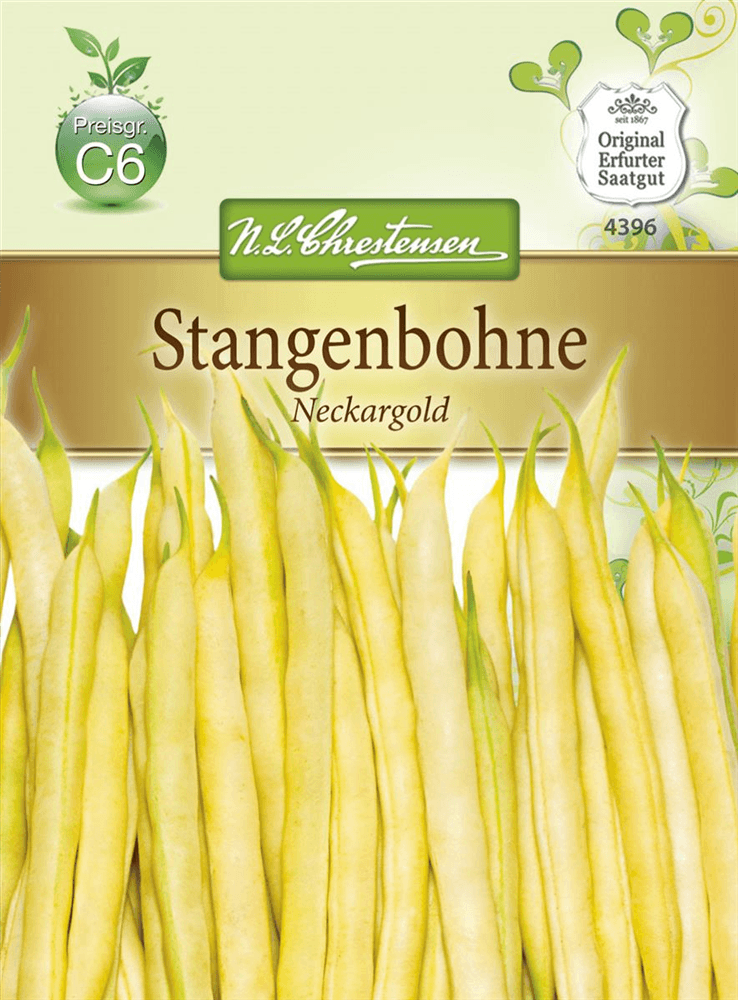 Stangenbohnensamen 'Neckargold' - Chrestensen - Pflanzen > Saatgut > Gemüsesamen > Bohnensamen - DerGartenmarkt.de shop.dergartenmarkt.de