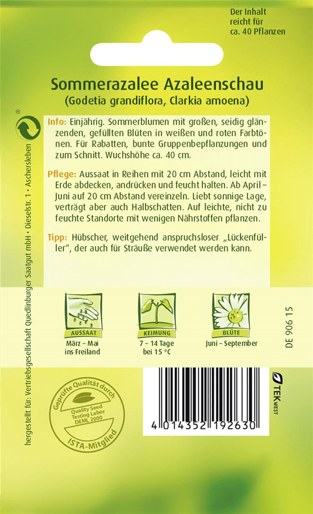 Sommerazaleensamen 'Azaleenschau' - Quedlinburger Saatgut - Pflanzen > Saatgut > Blumensamen > Blumensamen, einjährig - DerGartenmarkt.de shop.dergartenmarkt.de