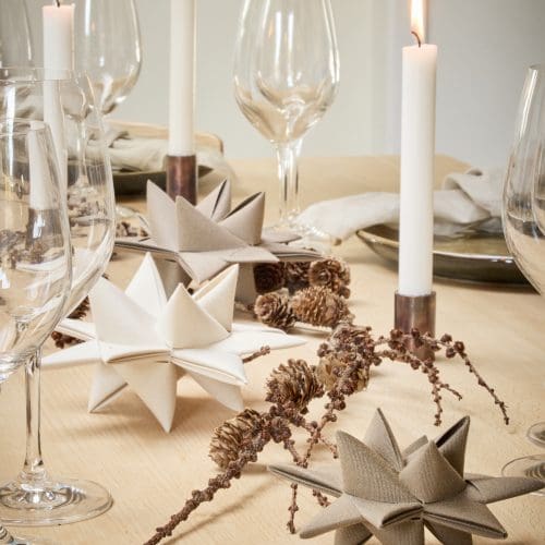 Fröbelstern Weiß 16 cm – Canvas Weihnachtsstern aus Segeltuch für Innenräume