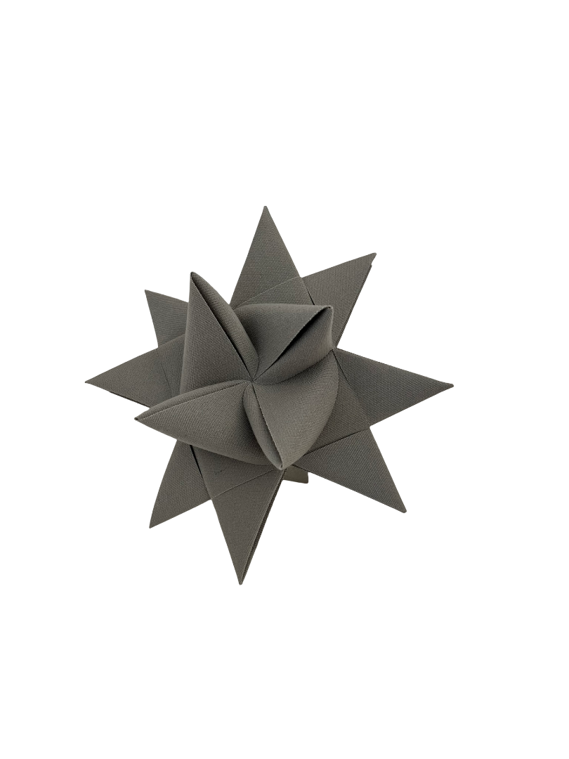 Fröbelstern Cadet Gray 22 cm – Canvas Weihnachtsstern aus Segeltuch für Innenräume