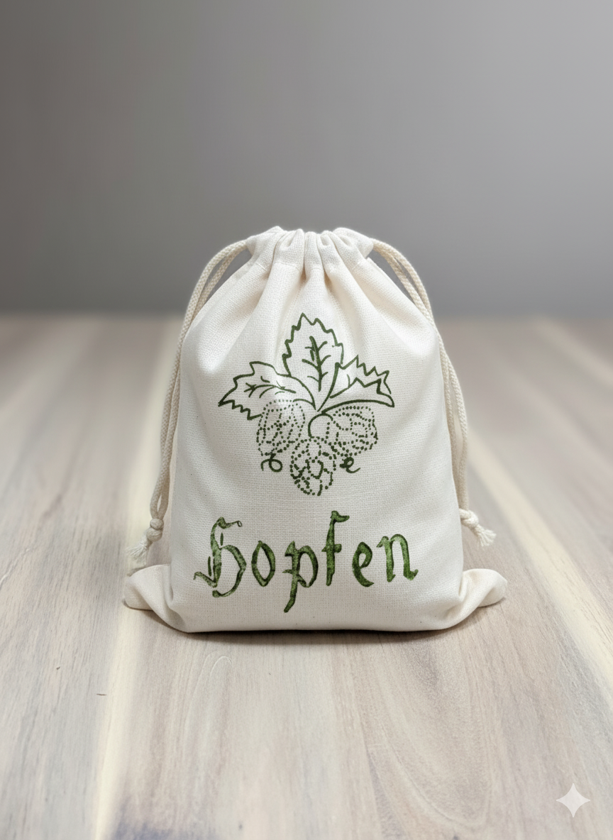 Hopfensäckchen Hallertau aus Baumwolle-Leinen - gefüllt