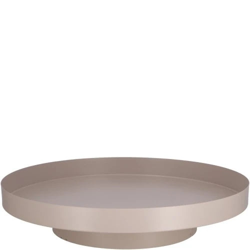 Vosteen Metall-Tablett Erik auf Fuß in Greige, Ø 50 × H 10,5 cm
