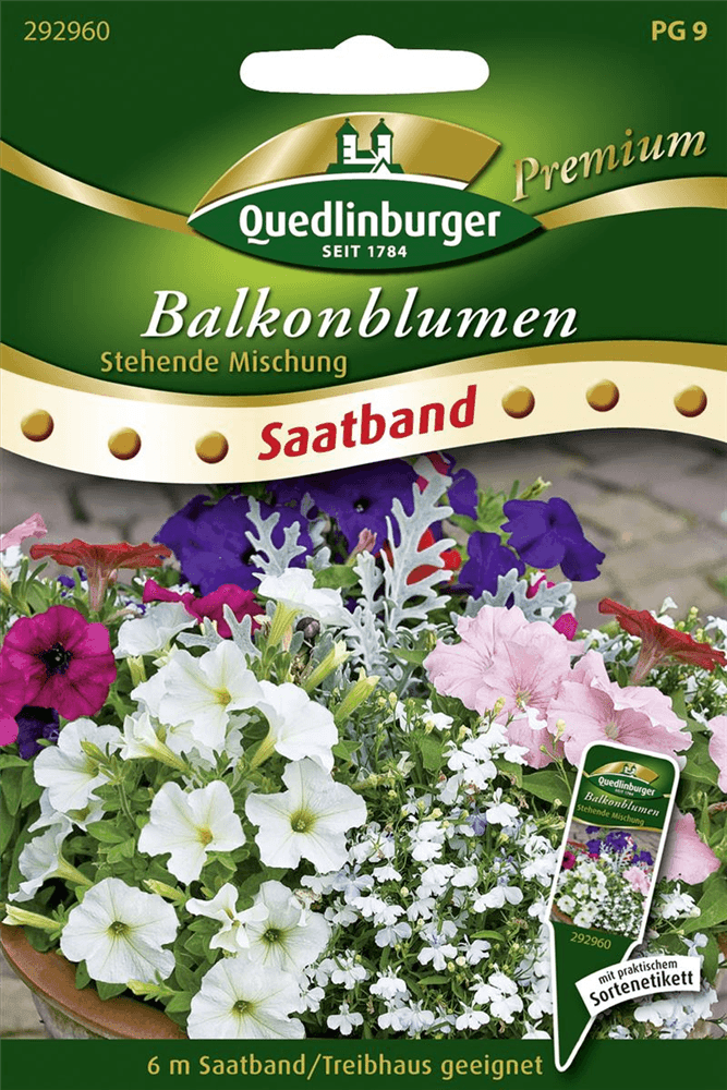 Balkonblumensamen 'Stehende Mischung' - Quedlinburger Saatgut - Pflanzen > Saatgut > Blumensamen > Blumensamen, einjährig - DerGartenmarkt.de shop.dergartenmarkt.de