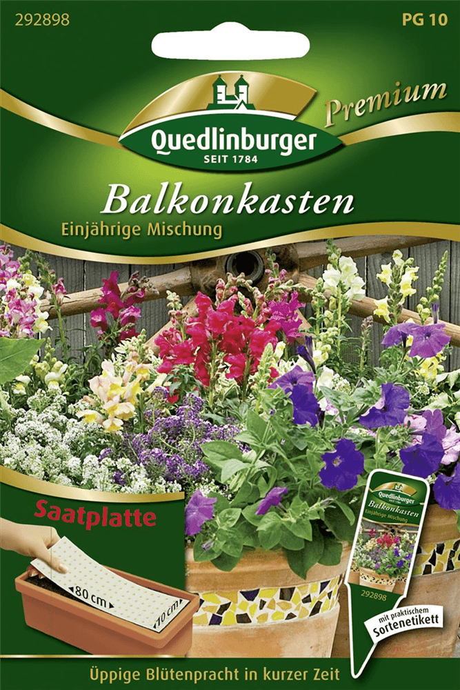 Balkonkastenmischung-Samen - Quedlinburger Saatgut - Pflanzen > Saatgut > Blumensamen > Blumensamen, einjährig - DerGartenmarkt.de shop.dergartenmarkt.de
