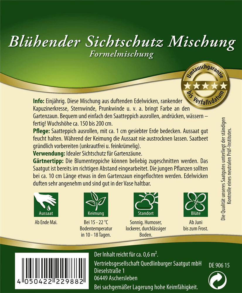 Blühender Zaun-Samen - Quedlinburger Saatgut - Pflanzen > Saatgut > Blumensamen > Blumensamen, einjährig - DerGartenmarkt.de shop.dergartenmarkt.de