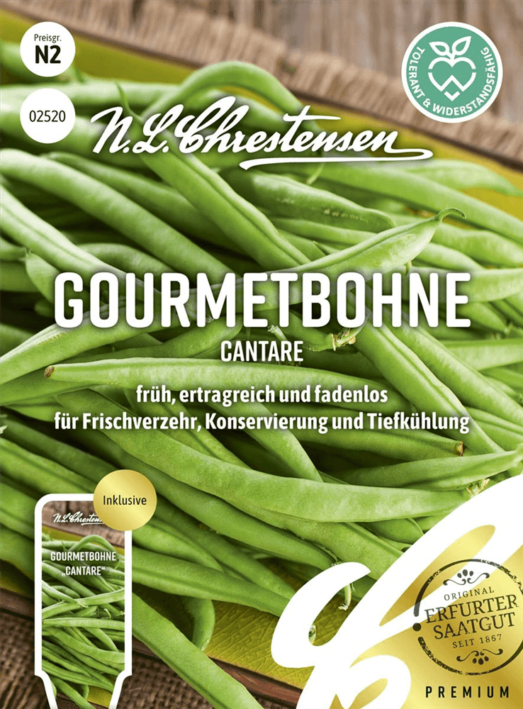 Buschbohnensamen 'Cantare' - Chrestensen - Pflanzen > Saatgut > Gemüsesamen > Bohnensamen - DerGartenmarkt.de shop.dergartenmarkt.de