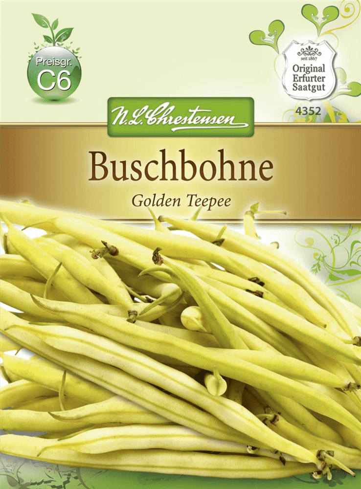 Buschbohnensamen 'Golden Teepee' - Chrestensen - Pflanzen > Saatgut > Gemüsesamen > Bohnensamen - DerGartenmarkt.de shop.dergartenmarkt.de