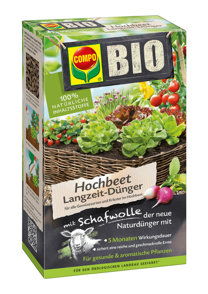 Compo BIO Hochbeet Langzeit-Dünger mit Schafwolle - Compo - Gartenbedarf > Dünger - DerGartenmarkt.de shop.dergartenmarkt.de