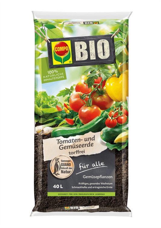 Compo BIO Tomaten- und Gemüseerde torffrei - Compo - Gartenbedarf > Gartenerden > Spezialerden - DerGartenmarkt.de shop.dergartenmarkt.de