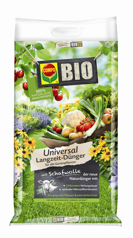 Compo BIO Universal Langzeit-Dünger mit Schafwolle - Compo - Gartenbedarf > Dünger > BIO Dünger - DerGartenmarkt.de shop.dergartenmarkt.de