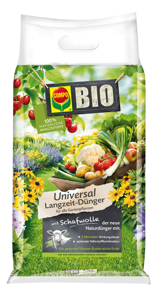 Compo BIO Universal Langzeit-Dünger mit Schafwolle - Compo - Gartenbedarf > Dünger > BIO Dünger - DerGartenmarkt.de shop.dergartenmarkt.de