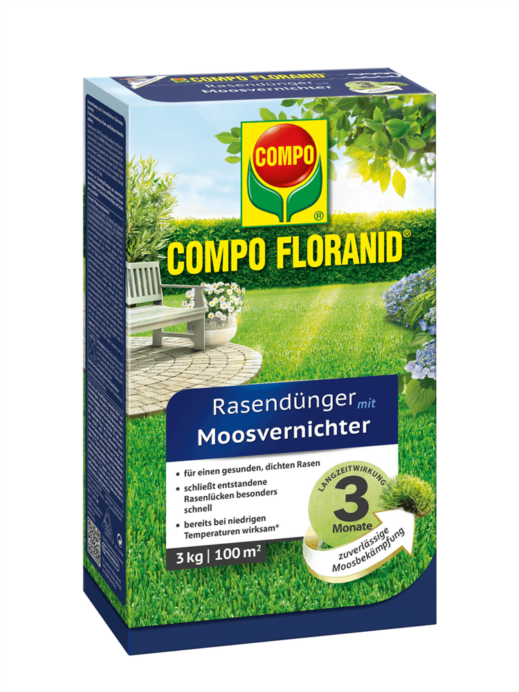 Compo FLORANID Rasendünger mit Moosvernichter - Compo - Gartenbedarf > Pflanzenschutz - DerGartenmarkt.de shop.dergartenmarkt.de
