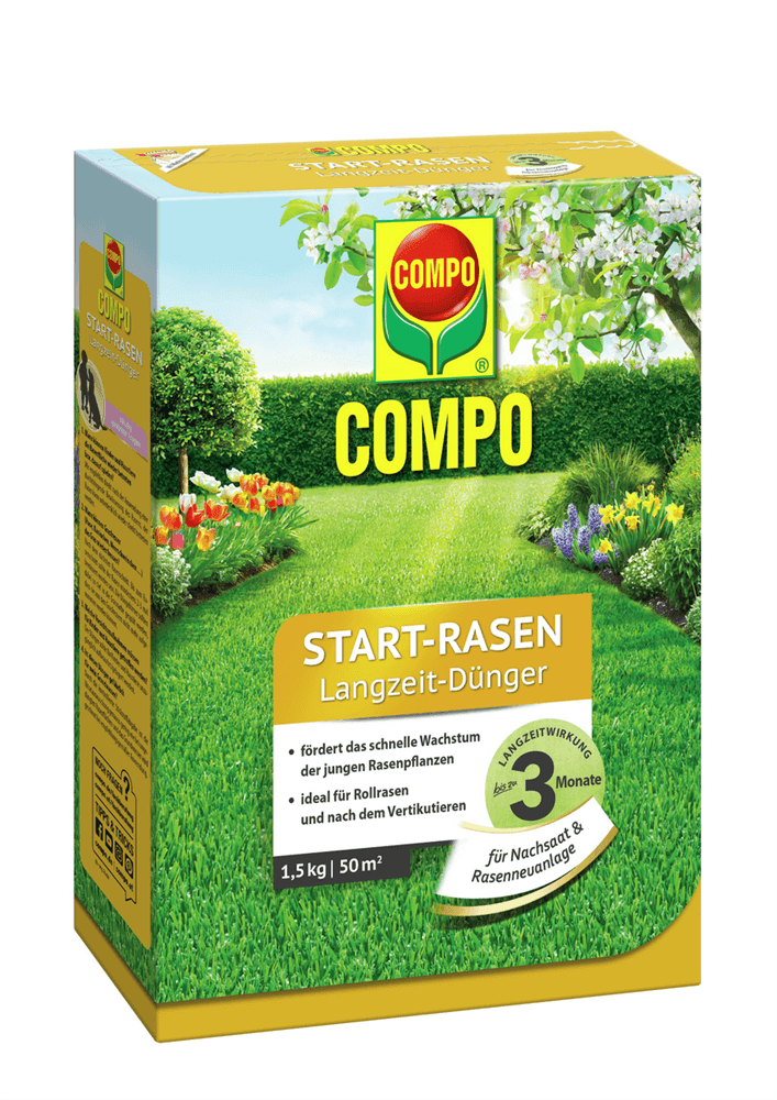 Compo Start-Rasen Langzeit-Dünger - Compo - Gartenbedarf > Dünger > Rasendünger - DerGartenmarkt.de shop.dergartenmarkt.de