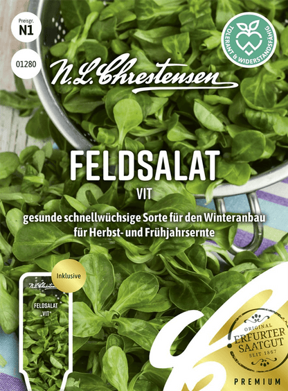 Feldsalatsamen 'Vit' - Chrestensen - Pflanzen > Saatgut > Gemüsesamen > Salatsamen - DerGartenmarkt.de shop.dergartenmarkt.de