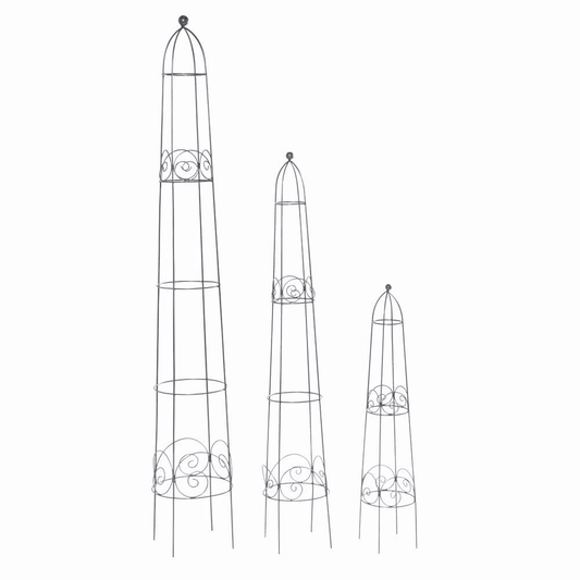 Siena Garden Obelisken-Set Bastos, 3-teilig Metall dunkelgrau, unterverzinkt