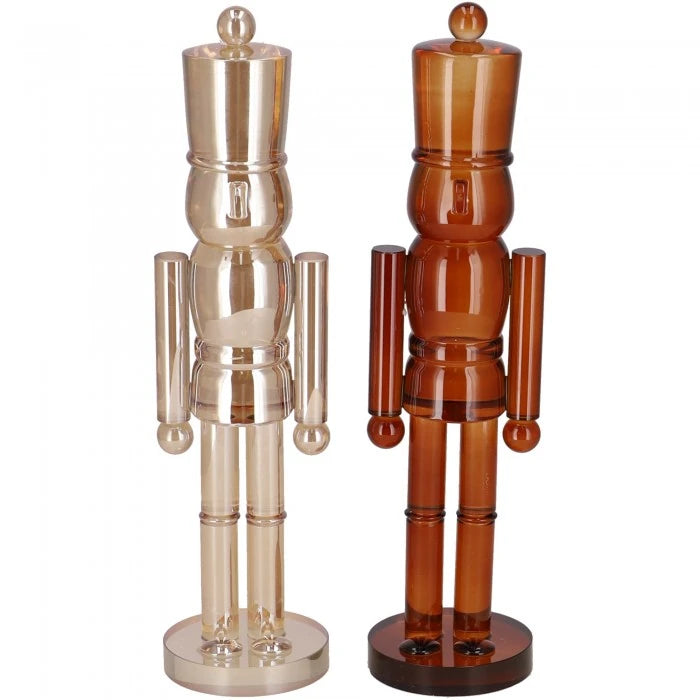 Vosteen Glas-Nussknacker Saide in Braun und Gold, Ø 8 × H 32 cm
