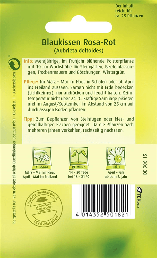 Griechisches Blaukissen-Samen - Quedlinburger Saatgut - Pflanzen > Saatgut > Blumensamen > Blumensamen, mehrjährig - DerGartenmarkt.de shop.dergartenmarkt.de