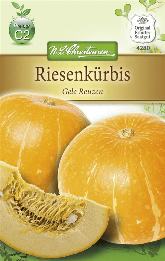Kürbissamen 'Gelber Zentner' - Chrestensen - Pflanzen > Saatgut > Gemüsesamen > Kürbissamen - DerGartenmarkt.de shop.dergartenmarkt.de