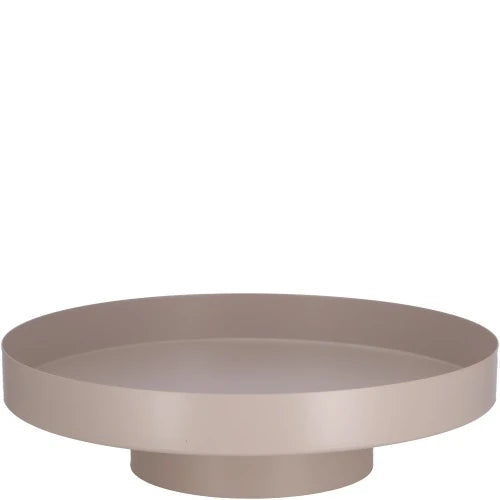 Vosteen Metall-Tablett Erik auf Fuß in Greige, Ø 40 × H 10,5 cm