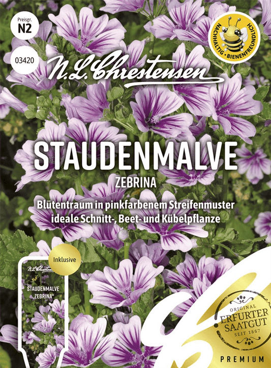 Malvensamen 'Zebrina' - Chrestensen - Pflanzen > Saatgut > Blumensamen > Blumensamen, mehrjährig - DerGartenmarkt.de shop.dergartenmarkt.de