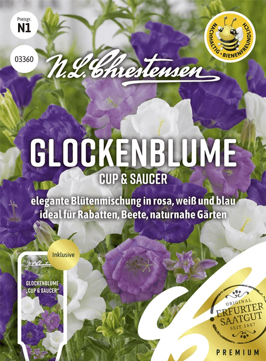 Marien-Glockenblume-Samen 'Cup & Saucer' - Chrestensen - Pflanzen > Saatgut > Blumensamen > Blumensamen, mehrjährig - DerGartenmarkt.de shop.dergartenmarkt.de