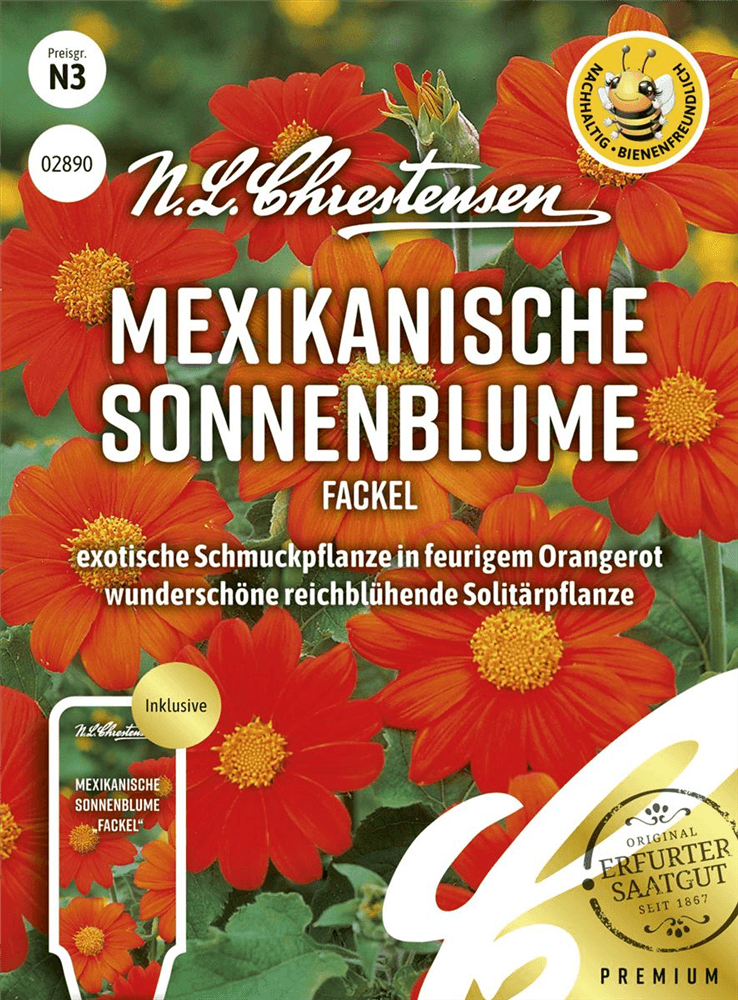 Mexikanische 
Sonnenblumensamen 'Fackel' - Chrestensen - Pflanzen > Saatgut > Blumensamen > Blumensamen, einjährig - DerGartenmarkt.de shop.dergartenmarkt.de