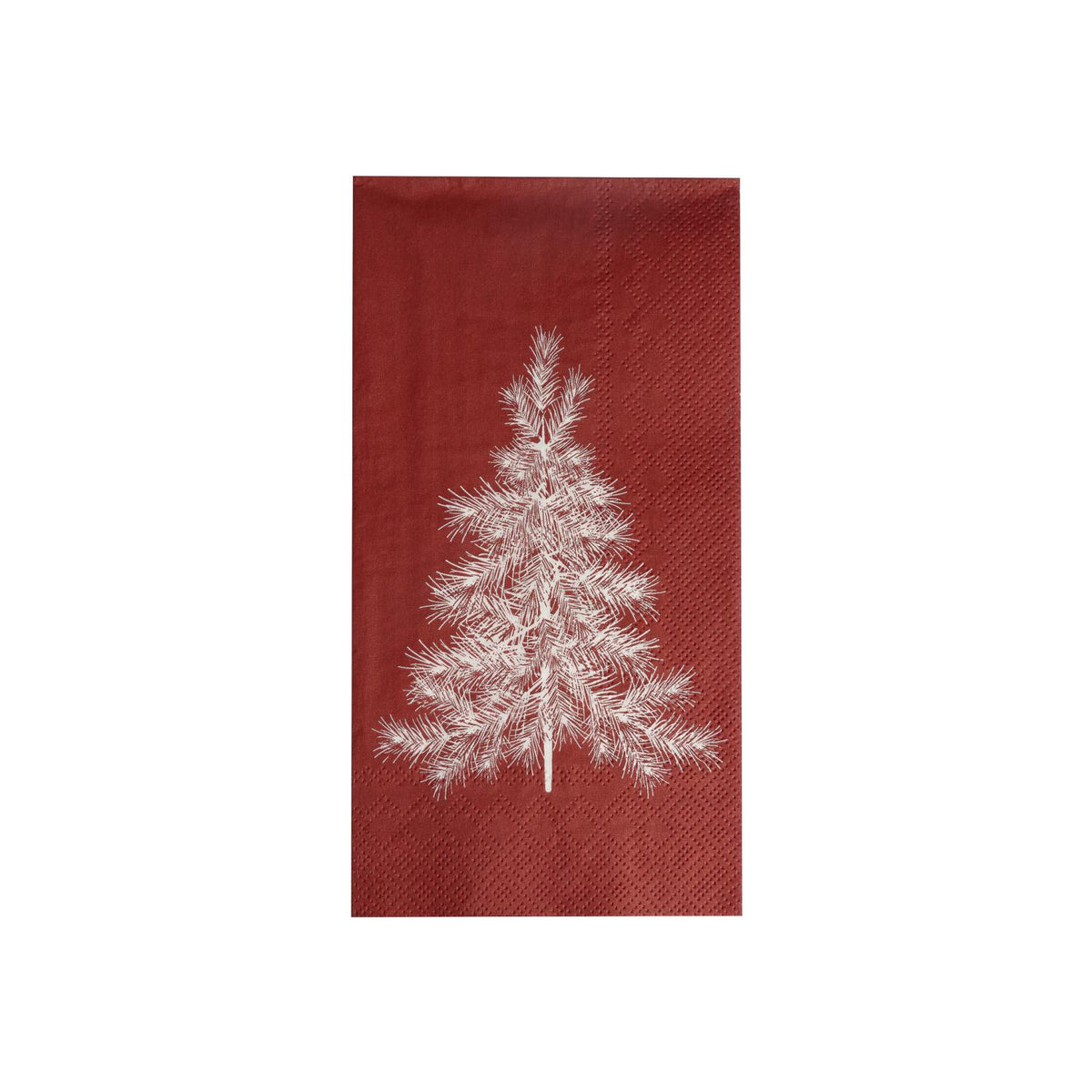 Storefactory Julgran Papierservietten in Rot mit weißem Weihnachtsbaum, 16 Stück, 11 × 21 cm