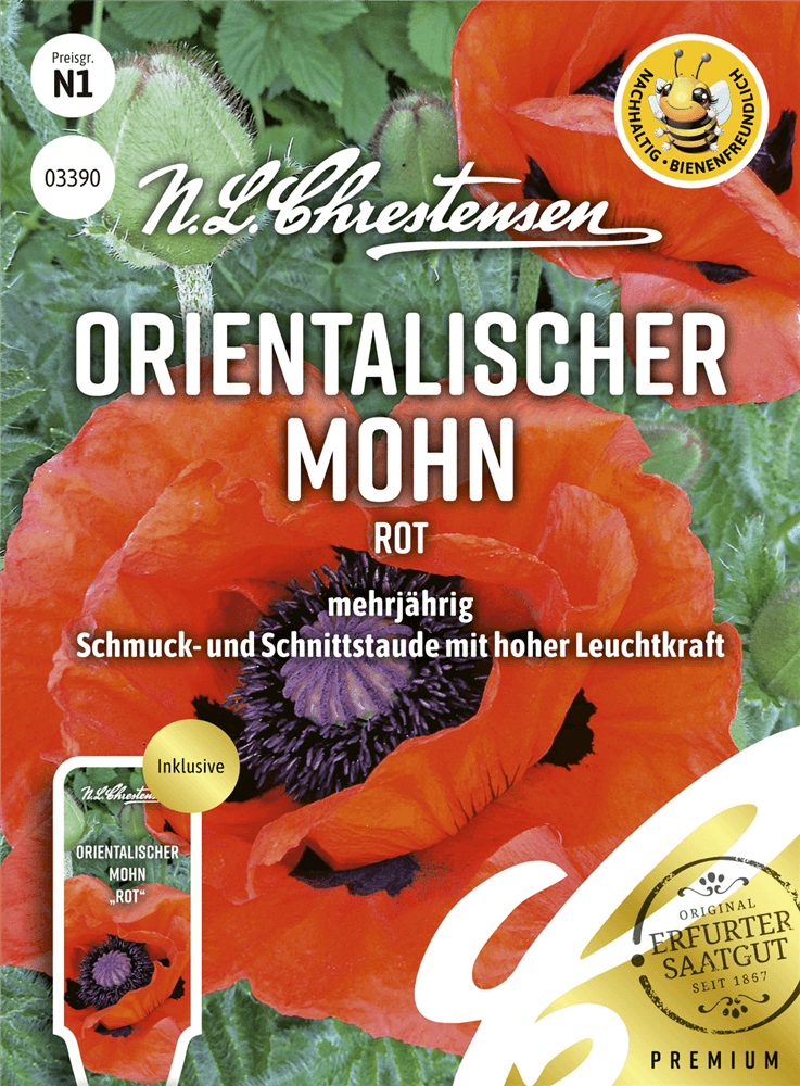 Orientalischer Mohn-Samen - Chrestensen - Pflanzen > Saatgut > Blumensamen > Blumensamen, mehrjährig - DerGartenmarkt.de shop.dergartenmarkt.de