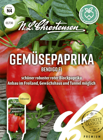 Paprikasamen 'Bendigo F1' - Chrestensen - Pflanzen > Saatgut > Gemüsesamen > Paprikasamen - DerGartenmarkt.de shop.dergartenmarkt.de