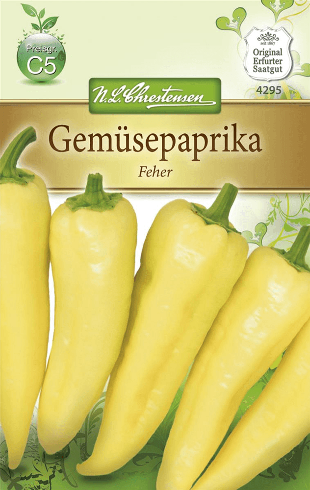 Paprikasamen 'Feher' - Chrestensen - Pflanzen > Saatgut > Gemüsesamen > Paprikasamen - DerGartenmarkt.de shop.dergartenmarkt.de