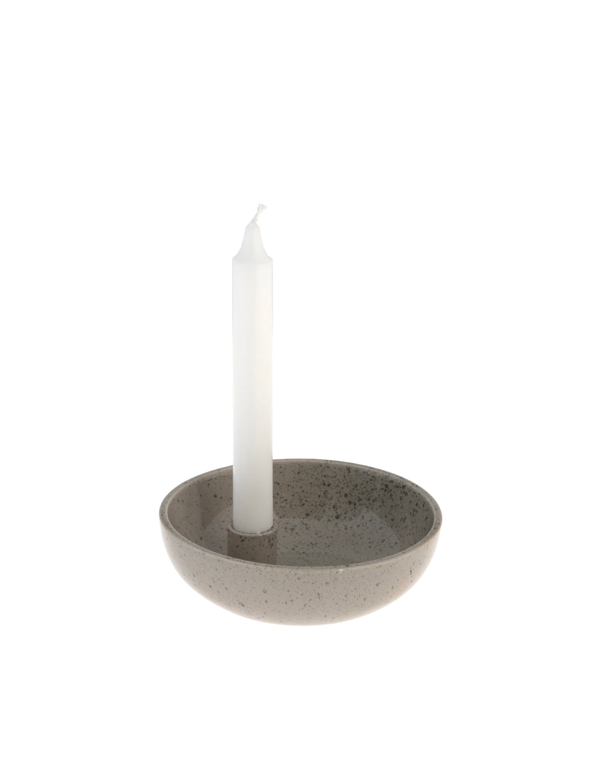 Storefactory Lidatorp Small Kerzenhalter in Nature, Ø 16 cm, als Produktaufnahme mit Kerze