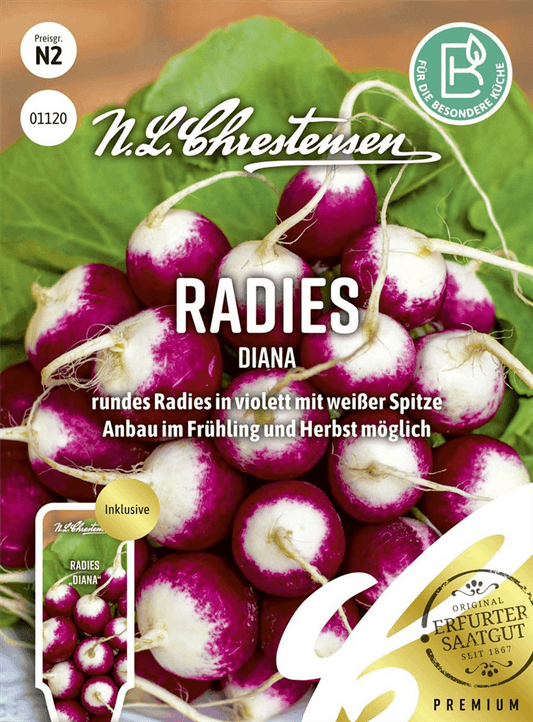 Radieschensamen 'Diana' - Chrestensen - Pflanzen > Saatgut > Gemüsesamen > Radieschensamen - DerGartenmarkt.de shop.dergartenmarkt.de