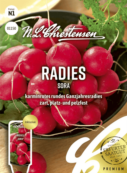 Radieschensamen 'Sora' - Chrestensen - Pflanzen > Saatgut > Gemüsesamen > Radieschensamen - DerGartenmarkt.de shop.dergartenmarkt.de