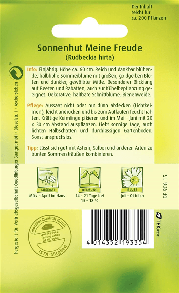Rauer Sonnenhut-Samen 'Meine Freunde' - Quedlinburger Saatgut - Pflanzen > Saatgut > Blumensamen > Blumensamen, mehrjährig - DerGartenmarkt.de shop.dergartenmarkt.de