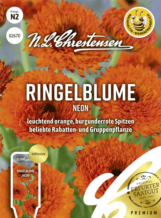 Ringelblumensamen 'Neon' - Chrestensen - Pflanzen > Saatgut > Blumensamen > Blumensamen, einjährig - DerGartenmarkt.de shop.dergartenmarkt.de