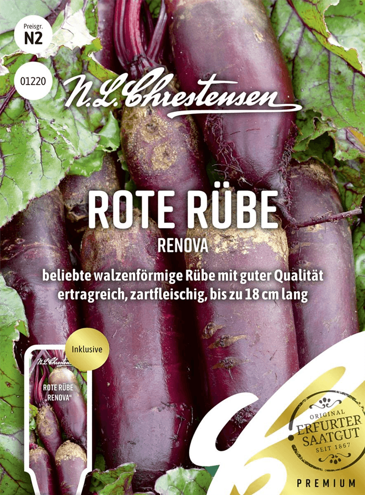 Rote Rübe-Samen 'Renova' - Chrestensen - Pflanzen > Saatgut > Gemüsesamen > Rote Beete-Samen - DerGartenmarkt.de shop.dergartenmarkt.de