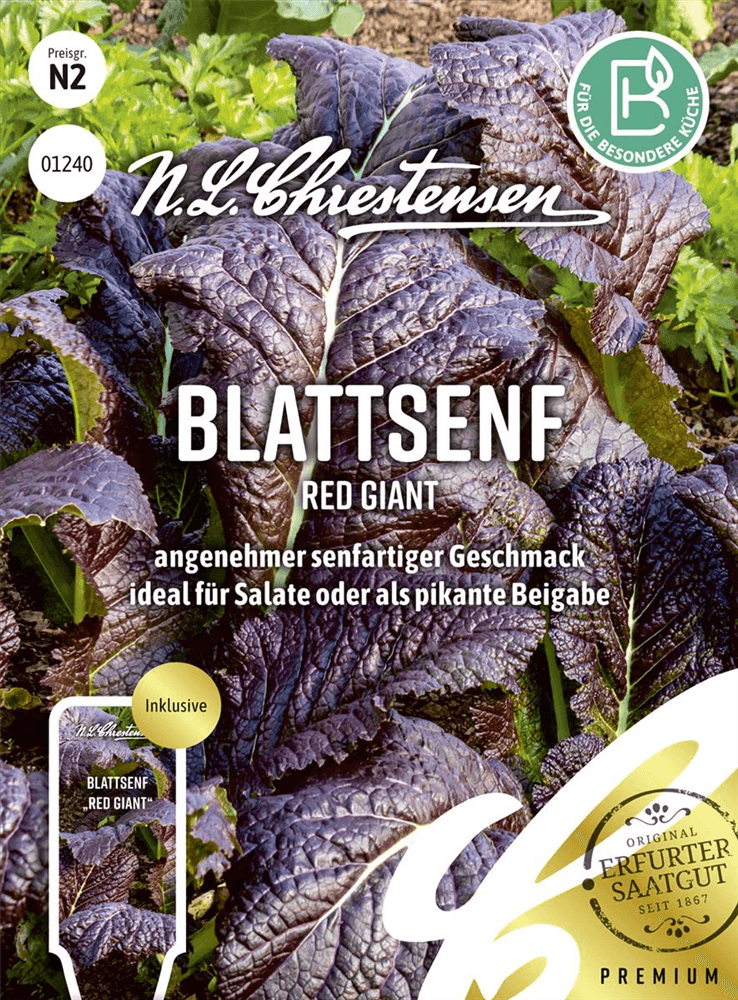 Roter Blattsenf-Samen - Chrestensen - Pflanzen > Saatgut > Gemüsesamen > Salatsamen - DerGartenmarkt.de shop.dergartenmarkt.de