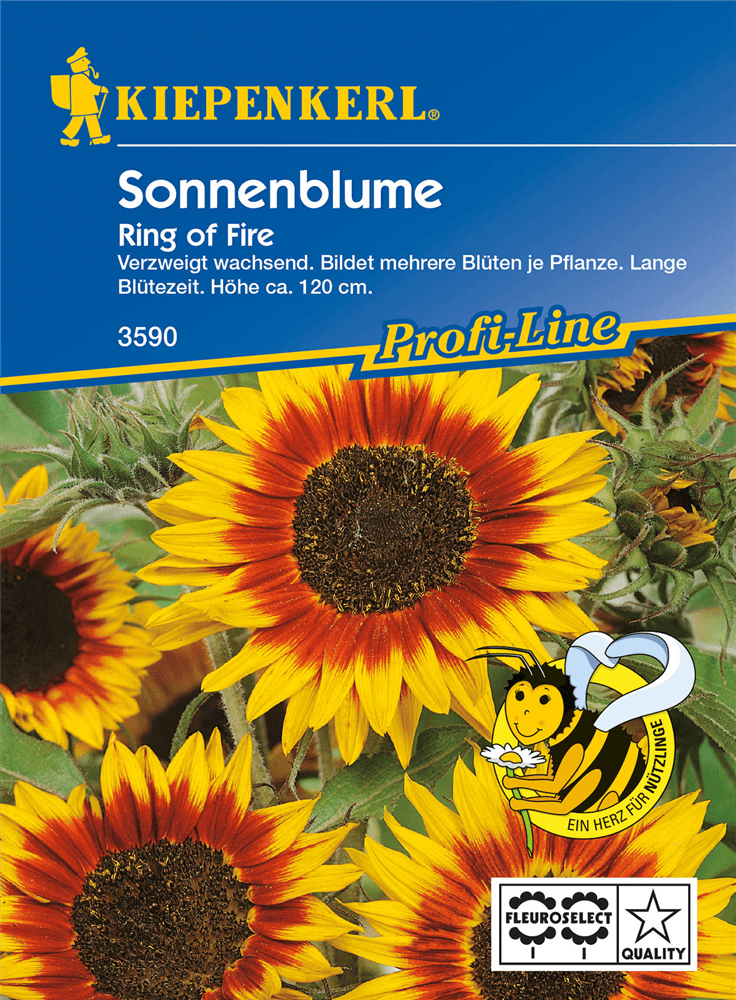 Sonnenblume 'Ring of Fire' - Kiepenkerl - Pflanzen > Saatgut > Blumensamen - DerGartenmarkt.de shop.dergartenmarkt.de