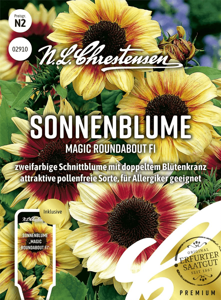 Sonnenblumensamen 'Magic Roundabout F1' - Chrestensen - Pflanzen > Saatgut > Blumensamen > Blumensamen, einjährig - DerGartenmarkt.de shop.dergartenmarkt.de