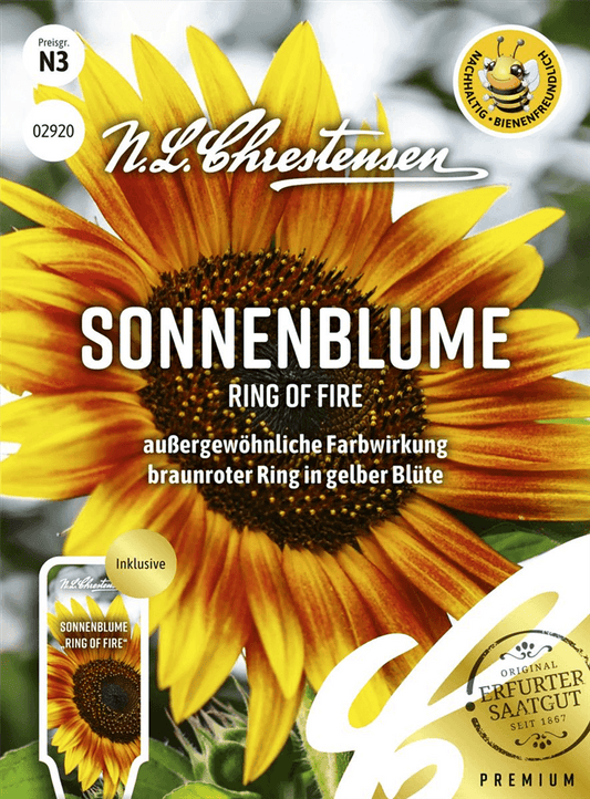 Sonnenblumensamen 'Ring of Fire' - Chrestensen - Pflanzen > Saatgut > Blumensamen > Blumensamen, einjährig - DerGartenmarkt.de shop.dergartenmarkt.de